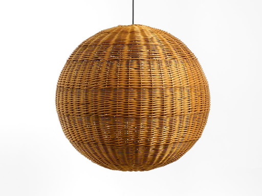 Very rare original XXL rattan ball pendant lamp | Mid Century Modern | Ø 66 cm | 26"