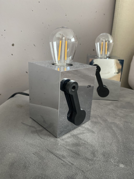 Les lumières de l'interrupteur Richard Hutten – Gispen, tafellampen, Chrome, Plastic