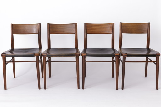 4 Vintage stoelen van Georg Leowald voor Wilkhahn, Duitsland, 1960S, Teakhout