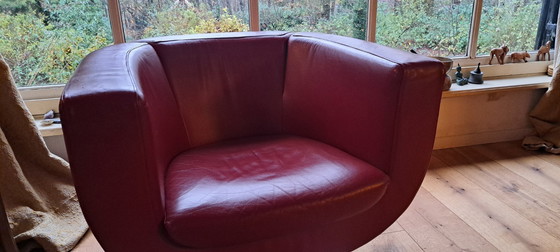 Image 1 of Koinor Design swivel armchair Pearl leather bordeaux-red (2 pcs)