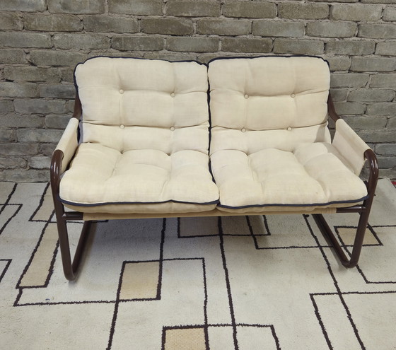 Image 1 of Tubular 2-seater bench from the 1970s