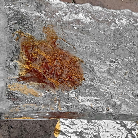 Image 1 of Venini Italy Wandleuchte „Stone“, Design aus den 70er Jahren, dickes Säureglas