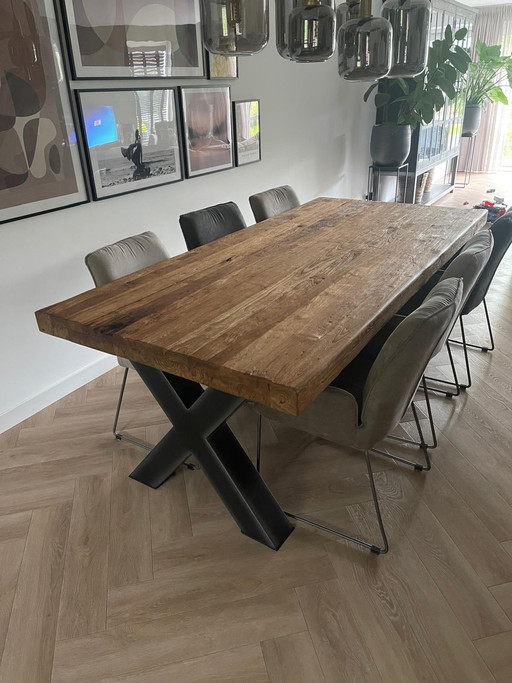 Teak wood dining table 220x105