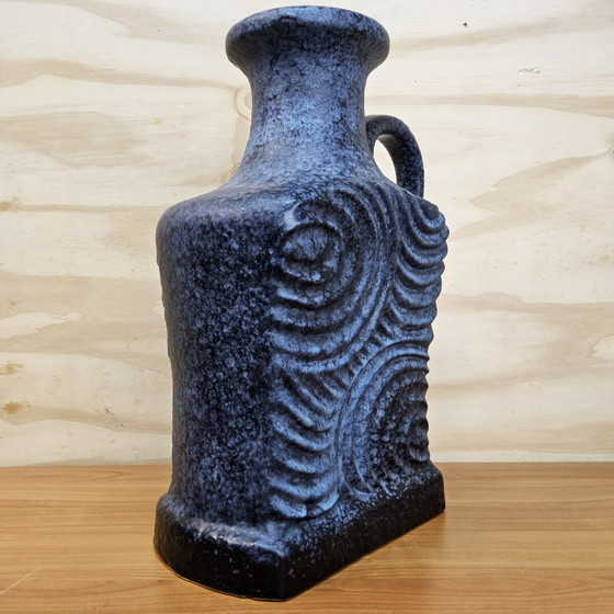 Image 1 of Large Vintage Dümler & Breiden Fat Lava vase 680/46 – West Germany vase (XXL cobalt blue vase)