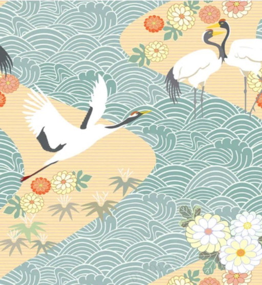 Papier peint adhésif en vinyle avec grues