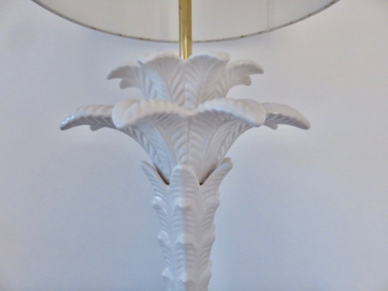 Image 1 of Rare Large "Palm Tree" Lamp, Italy, White Ceramic, 1960
