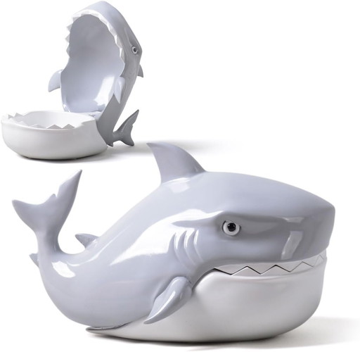 HAUCOZE Snoepschaal koekjespot haai geschenken sculptuur modern decor standbeeld thuis beeldje tafel middenstuk ambachten polyre
