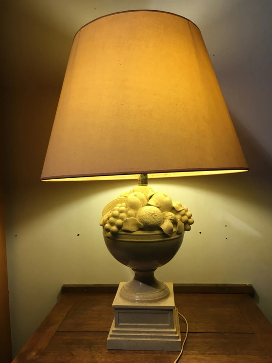Keramische fruitschaal lamp – Tafellampen, Porselein, Vintage (photo 12 of 12)