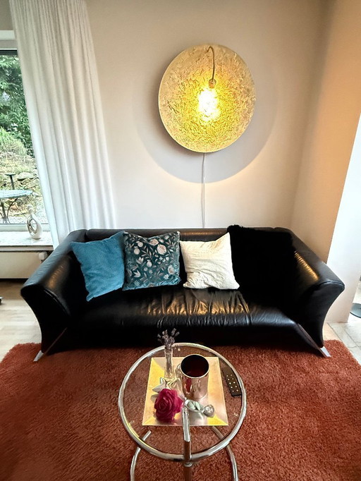 KLASSIKER ! Rolf BENZ 322 Leder-Sofa Dreisitzer schwarz