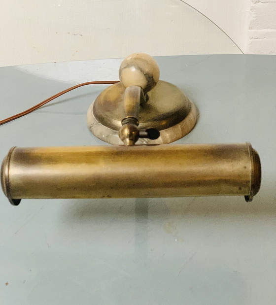 Image 1 of Zeer zeldzame Art Deco pianolamp uit jaren 20 op marmeren bol en voet