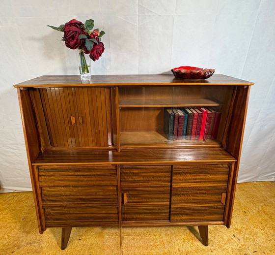 Image 1 of Mid Century Retro Vintage Walnut Sideboard / Drinks Cabinet by F.D. Welters (Circa 1960)  A stylish and highly functional mid ce