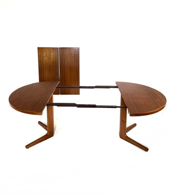 Vintage Extendable Danish Dining Table, Velje Møbelfabrik '60 – Velje Stolefabrik, Wood, Metal (photo 3 of 15)