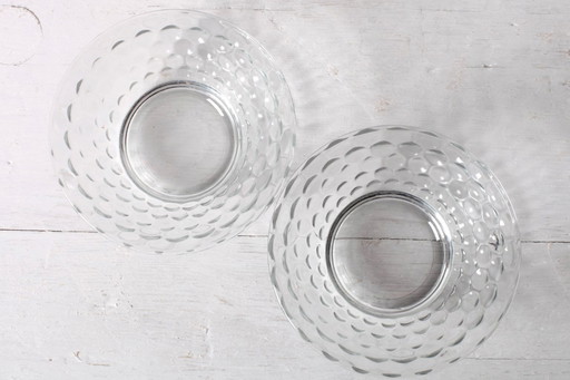 Set di 2 ciotole da dessert vintage in vetro a bolle Kim / Indonesia