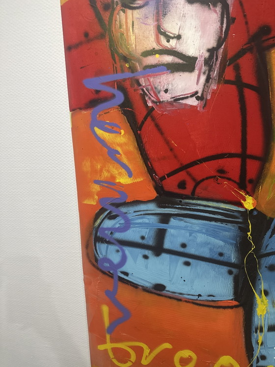 Image 1 of Dipinto originale su tela di Herman Brood con certificato di autenticità.