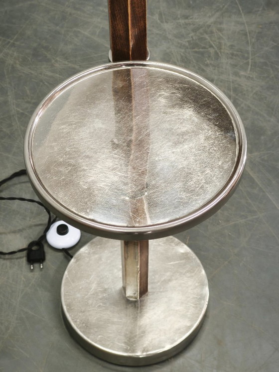 Image 1 of Tsjechische Art Deco verstelbare vloerlamp met tafel, jaren 1930