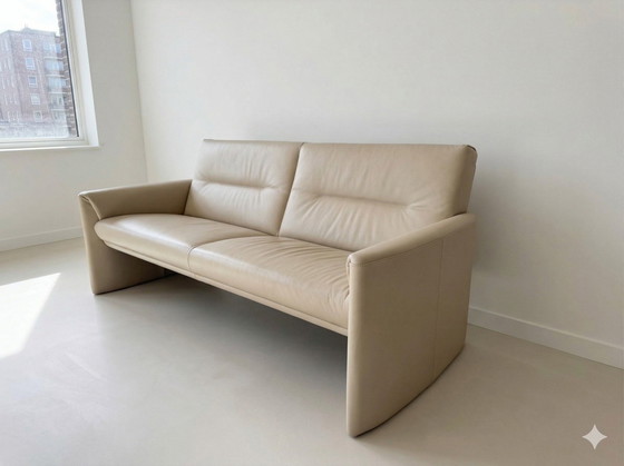 Image 1 of Sofá Leolux Boavista de diseño, 3 plazas, piel beige.