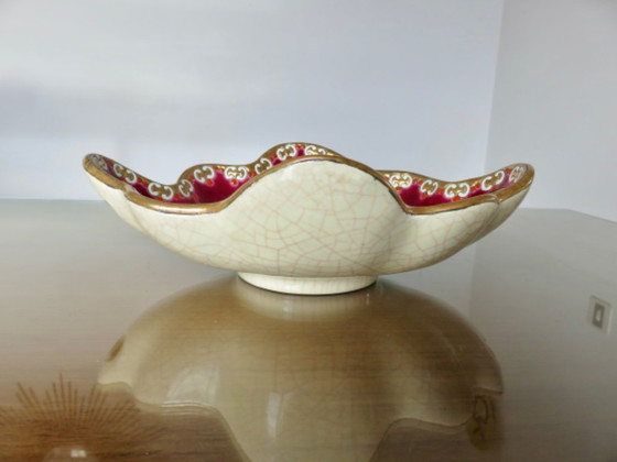 Image 1 of Plat en emaux de Longwy, modèle Venise, made in France, 40's 50's