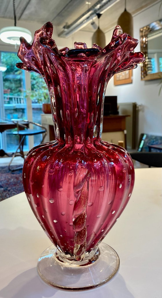 Vaso in Vetro di Murano Tinto e Bollicante – Vasi, Glass, Murano Glass (photo 4 of 6)