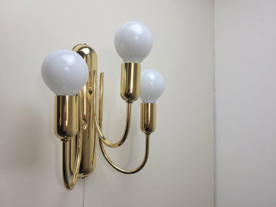 Image 1 of Lampade da parete vintage in ottone in stile Hollywood Regency di Sölken Leuchten