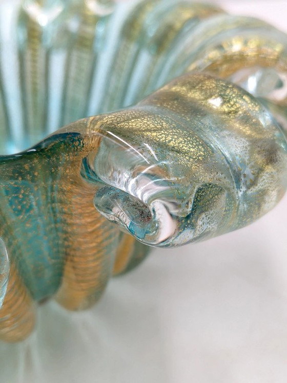 Image 1 of Attr. Barovier Murano glass - centerpiece with gold leaf inserts