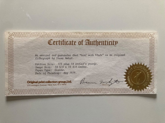 Image 1 of Litografía ‘Niña con flauta’ Irene Awret