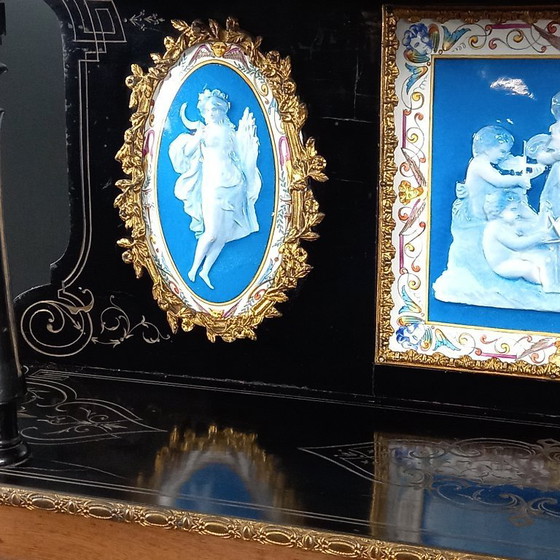 Image 1 of Bonheur du Jour en bois noirci ca.1840-1850