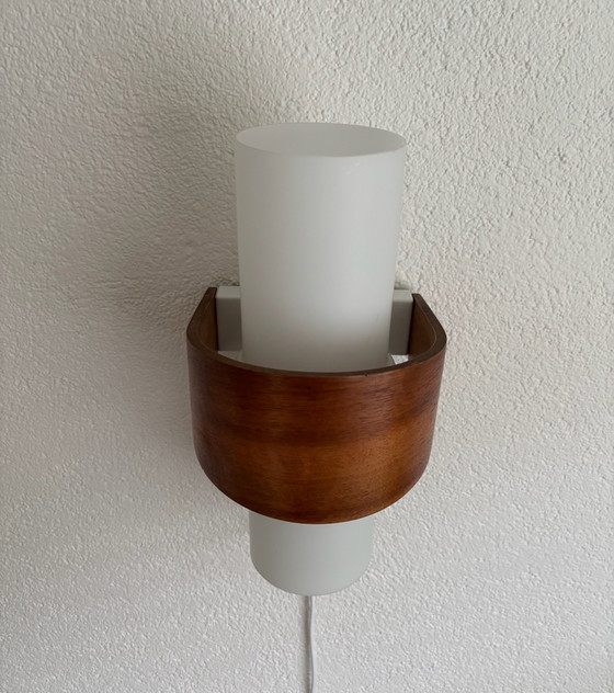 Applique vintage Philips Louis Kalff anni '60 – Vetro, Legno (photo 8 of 14)