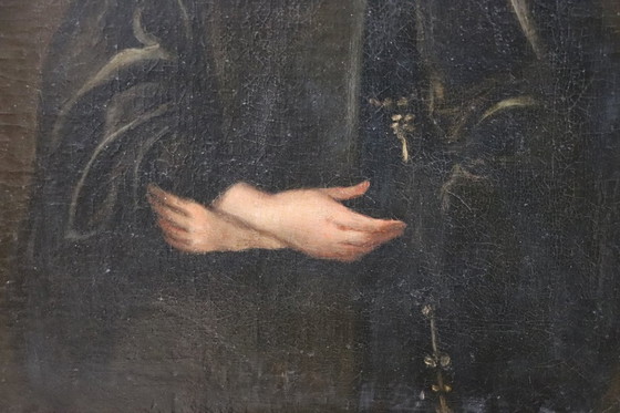 Image 1 of Retrato de una joven renacentista, óleo sobre lienzo, Italia, principios del siglo XVIII