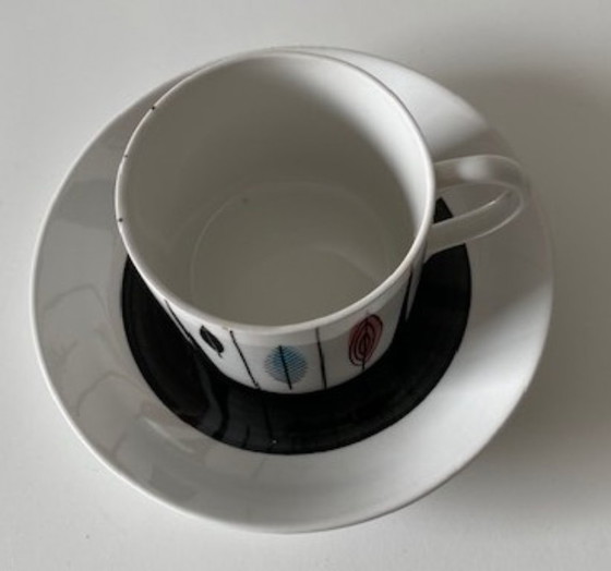 Image 1 of Rörstrand Schweden Hertha Bengtson 1950er Jahre 2 seltene Tassen Untertassen