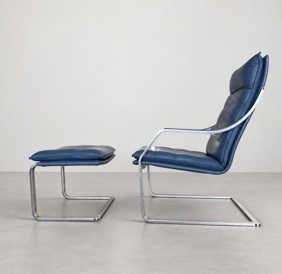 Poltrona Vintage Walter Knoll Art Collection Komet + Ottoman – Poltrone, rvs, Leather (photo 5 of 15)