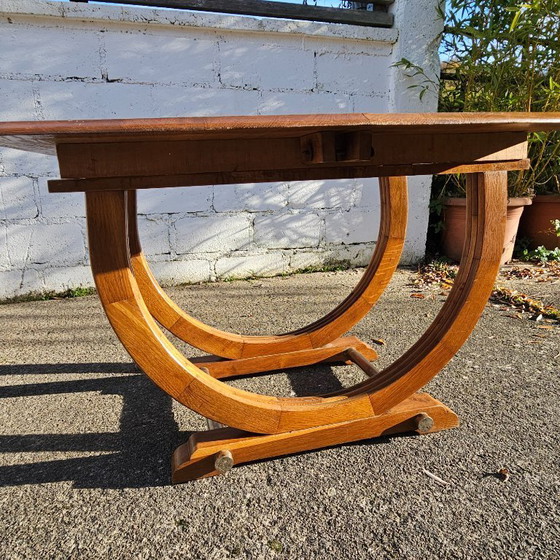 Image 1 of Französischer Art-déco-Esstisch – Ausziehbarer antiker Esstisch – 1920er Jahre