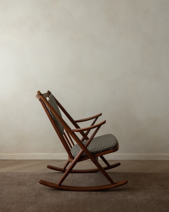 Image 1 of Vintage Deense teakhouten schommelstoelen set van 2 - model 182 van Frank Reenskaug voor Bramin, jaren 1950