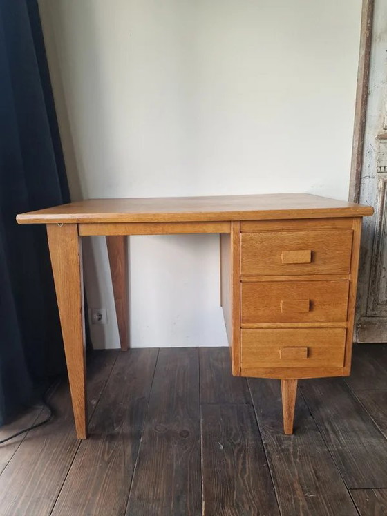 Vintage oak Desk - Eeka Meubelen - 50s/60s – Mid-Century Modern – Wood, Mid Century Modern (photo 7 of 23)