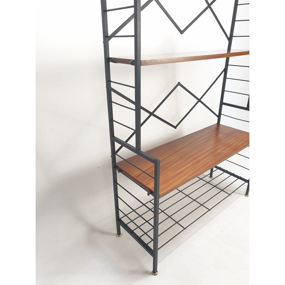 Image 1 of Vintage teak shelf on foot, Italy 1950