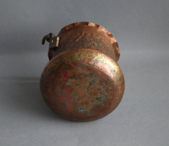Image 1 of Solid copper kettle, copper pot, planter, cachepot with handle, vintage
