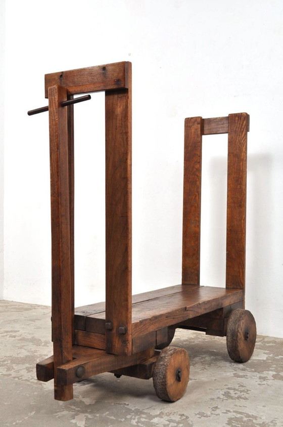 Image 1 of Antieke eiken transportkar eind 19de eeuw