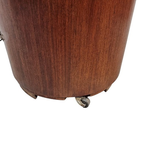 Image 1 of Mueble de bar redondo de caoba estilo Art Déco francés, circa 1930