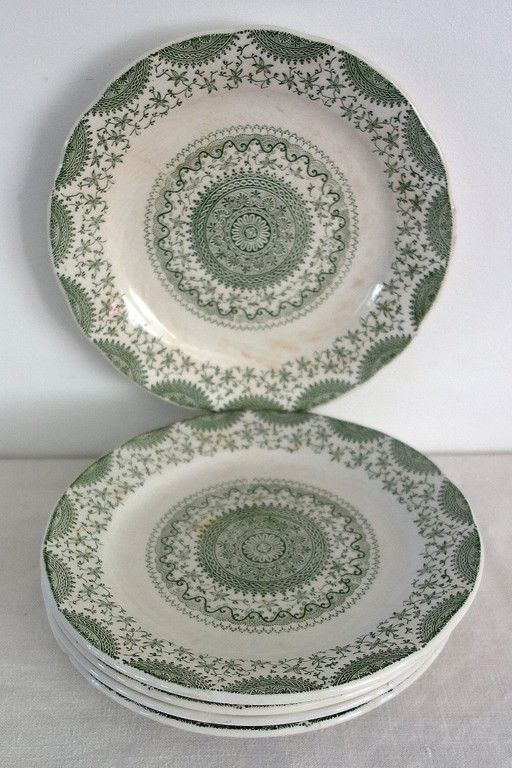 6 platos llanos de loza Fine Ware