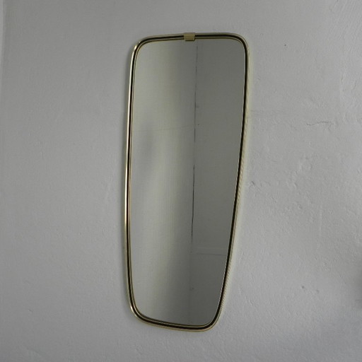 Vintage mirror with gold aluminum rim, 1960s