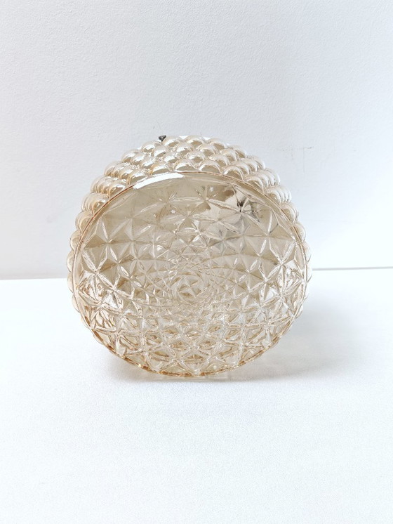 Image 1 of Vintage Wall Glass Sconce / Mid Century Flush Mount Ceiling or Wall Light/ Retro Modern Wall Plafoniere/ Vintage Lightning/ 