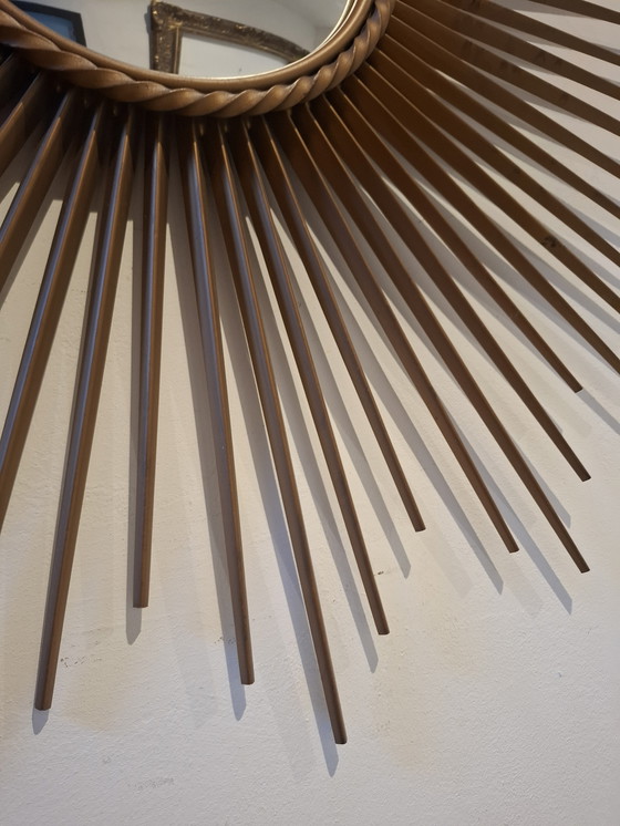 Image 1 of Espejo sol de 70cm, marca Chaty Vallauris, firmado a partir de 1960.