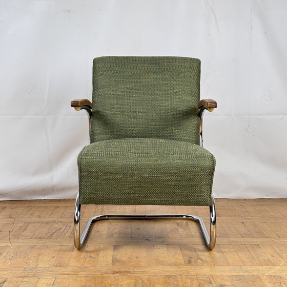 Image 1 of 2x S411 Tubular Steel Armchairs by Willem Hendrik Gispen for Thonet 1930s