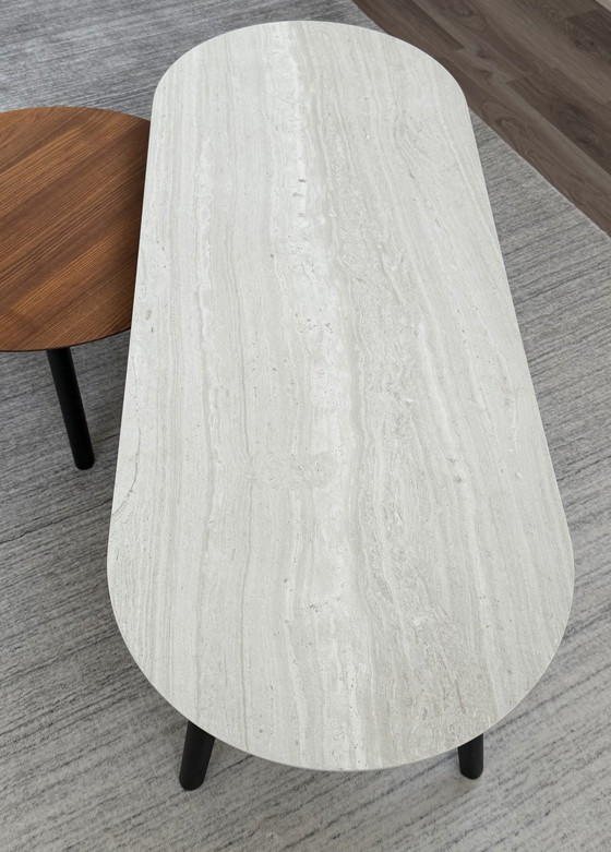 Image 1 of Leolux Rolan coffee table set walnut/ceramic