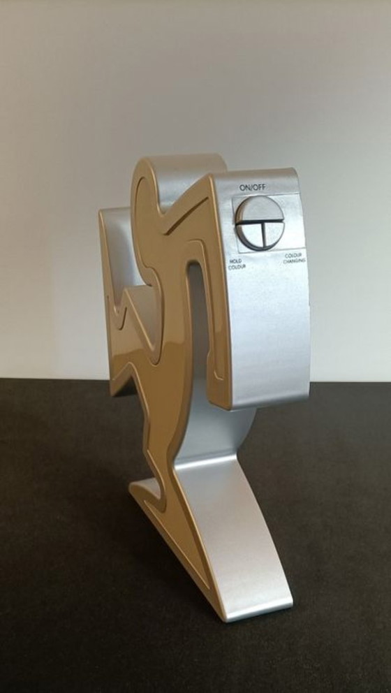 Image 1 of Keith Haring La Linea Lamp Osvaldo Cavandoli Silver (New in original packaging)