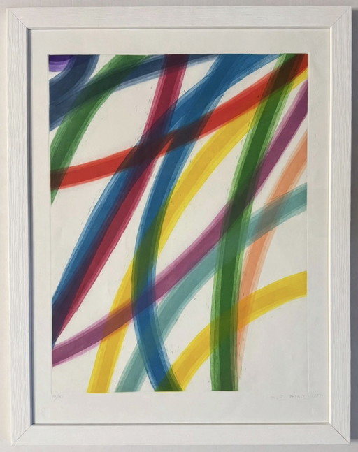 Aquatint engraving by Piero Dorazio 58x76cm “europa unita”