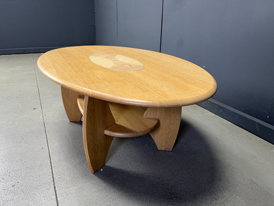 Image 1 of Beech wood coffee table, oval, 1980s