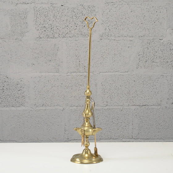 Florentine Brass Oil Lamp, Second Half of the 20th Century – Table lamps, Klassiek (photo 5 of 6)