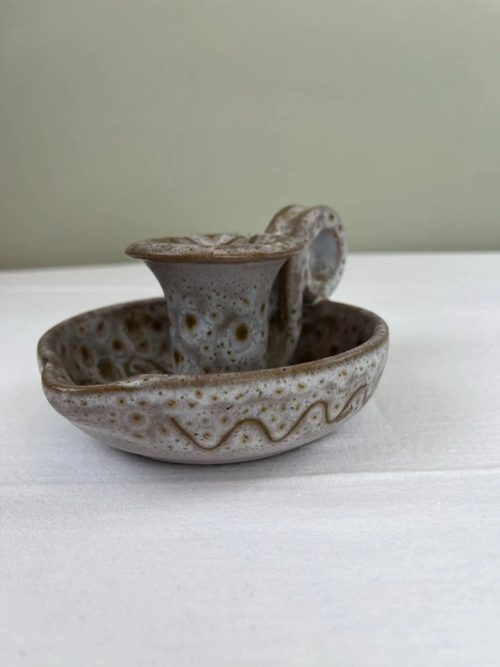 Kandelaars en kaarsen gesigneerd door Jean Austruy – Porcelain, Ceramic, Brutalist (photo 4 of 8)