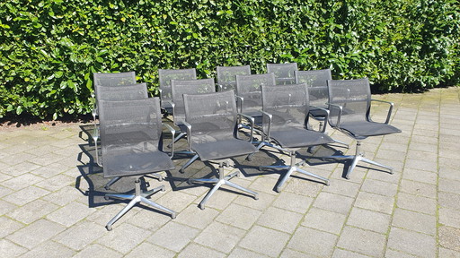 6x UNA sedia da ufficio di design ICF maglia nera a rete