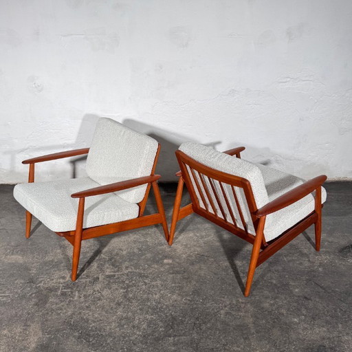 John Bone Teakhouten loungeset met twee fauteuils, volledig gerenoveerd. – 3 5 zitsbanken, Textile (photo 2 of 21)